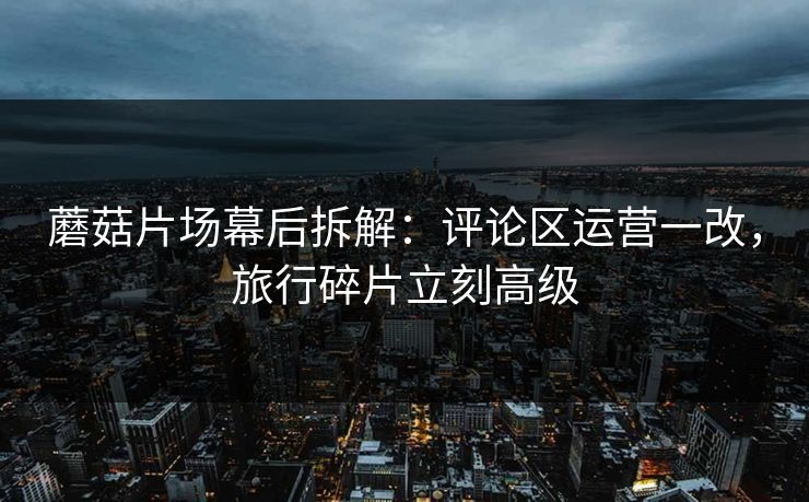 蘑菇片场幕后拆解：评论区运营一改，旅行碎片立刻高级