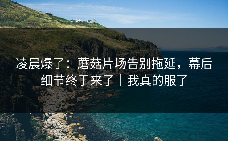 凌晨爆了:蘑菇片场告别拖延,幕后细节终于来了|我真的服了 凌晨爆了:蘑菇片场告别拖延,幕后细节终于来了|我真的服了